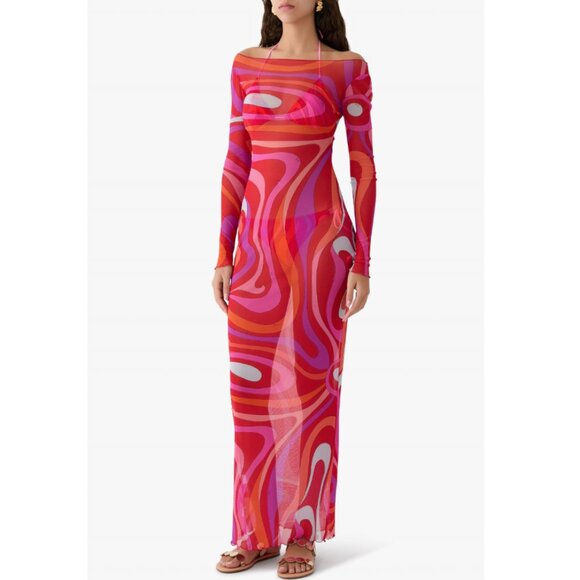 Pucci Marmo Sheer Tulle Maxi Dress - Picture 2 of 13